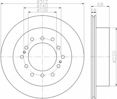 HELLA PAGID 8dd355114861 -  Тормозной диск